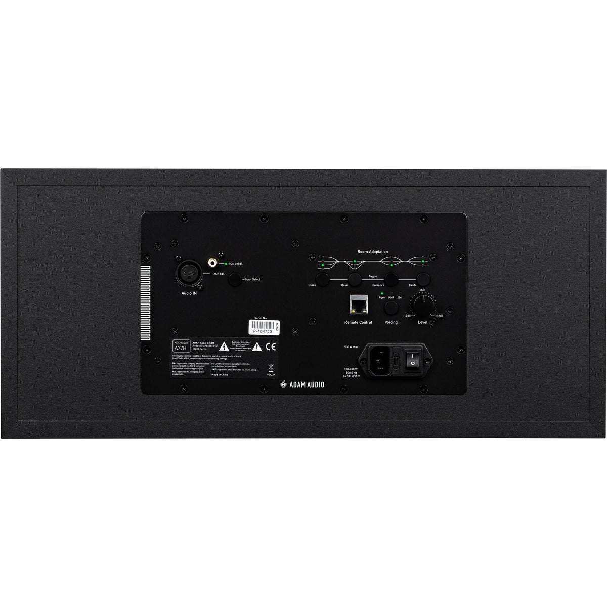 Adam Audio A77H mid-field and main studio monitor speakers shown with their sleek design and professional audio components.