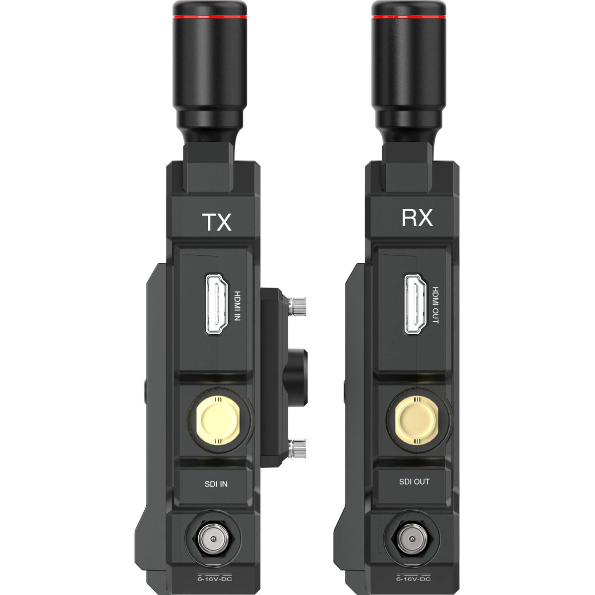 Hollyland Mars 4K wireless video transmission system accessory with antennas and control panel for professional video setups.