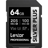 Lexar SDXC Silver Plus 1066X UHS-I U3, R205/W100 (V30) Memory Card