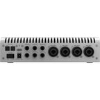 Universal Audio Apollo x4 Gen 2 Essentials+ edition audio interface with multiple input and output ports on a sleek black surface.