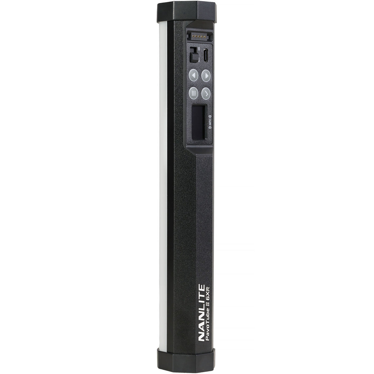Nanlite PavoTube II 6XR LED RGBWW pixel tube light showing multiple colorful light effects and the cylindrical design.