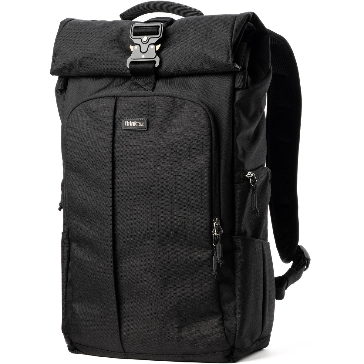 Think Tank FocusPoint RollTop video equipment bag with padded compartments and durable roll-top closure for safe gear storage.