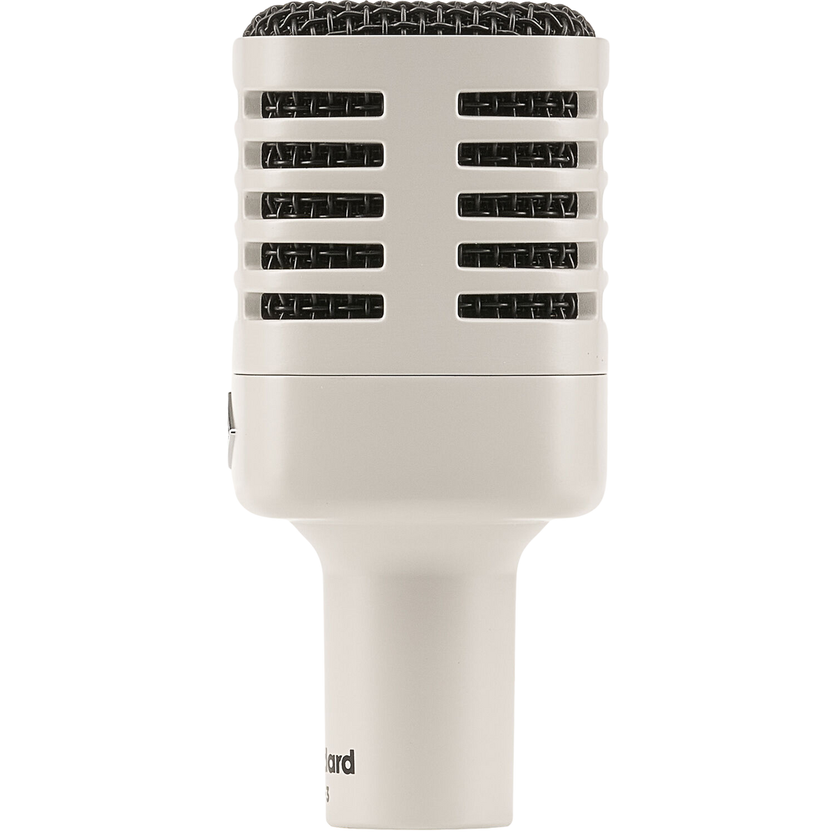Universal Audio SD-3 dynamic microphone shown with its sleek black body and grille, designed for professional audio recording.
