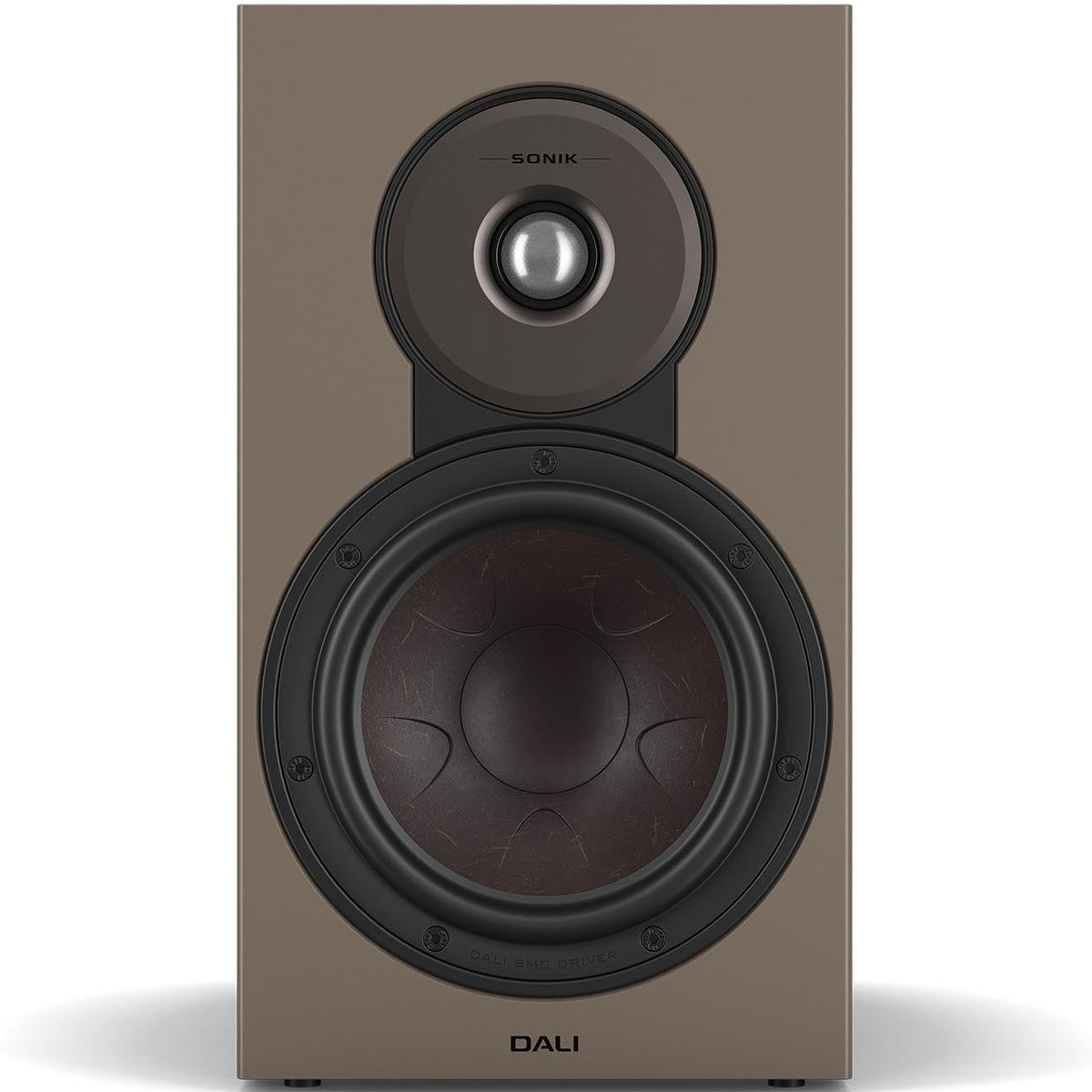 DALI Sonik 3 passive bookshelf speakers with black finish, featuring compact design and front-facing speaker grille.