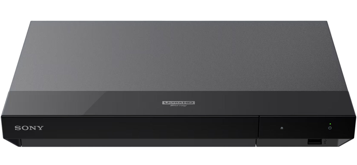 Sony UBP-X700 CD player with sleek black design and front-loading disc tray, perfect for high-quality audio playback.