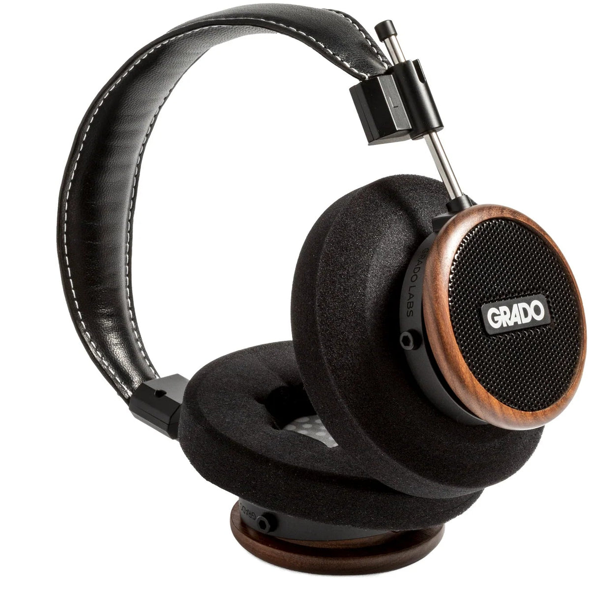 Wired Grado Signature S550 headphones with over-ear design and sleek black finish, featuring adjustable headband and plush ear cushions.