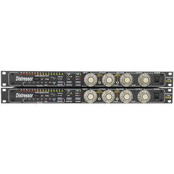 Empirical Labs EL8X-S Distressor compressor with control knobs and display, used in professional audio recording and mixing.