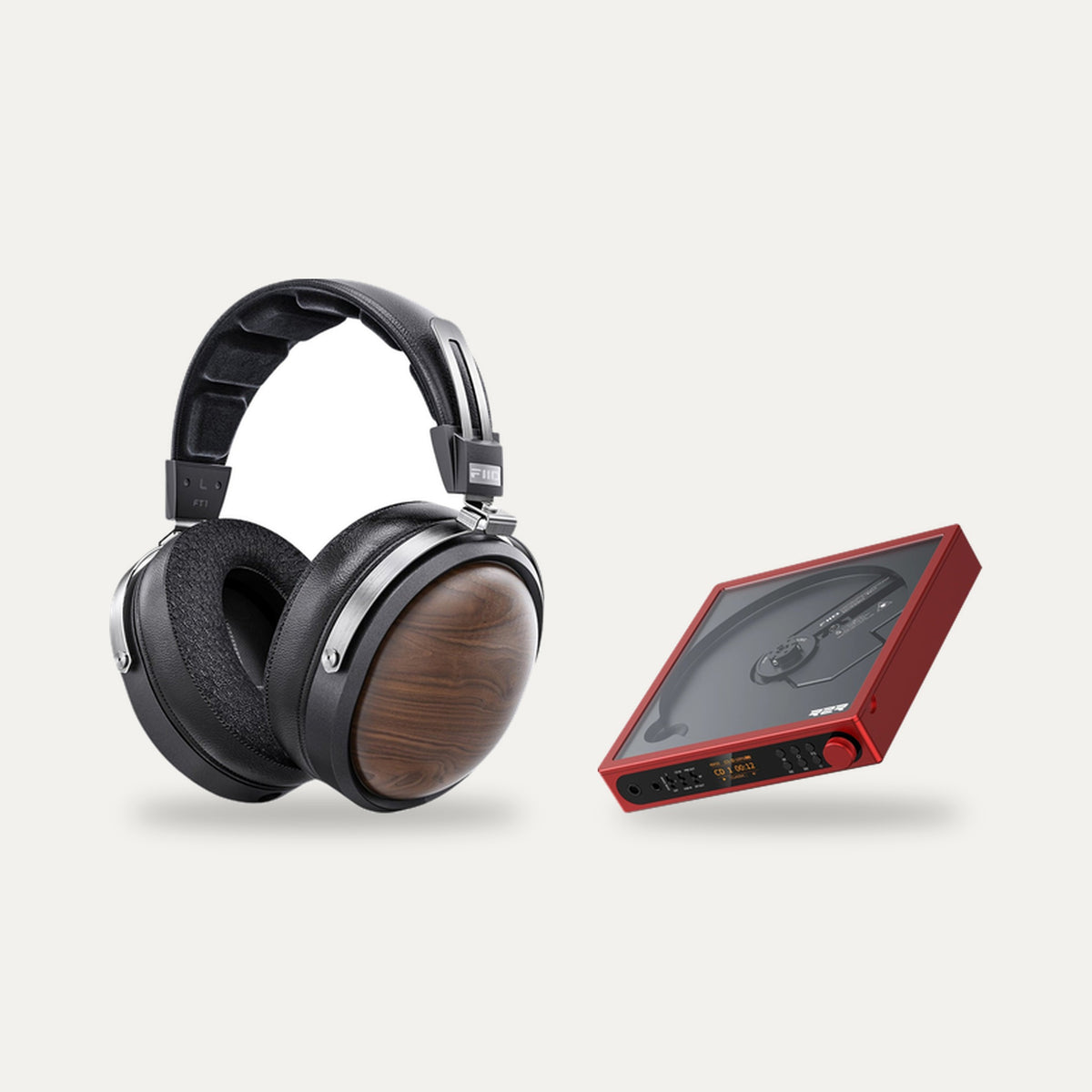 FiiO DM15 R2R + FiiO FT1 CD Headphone Set – CD Player Finish Red