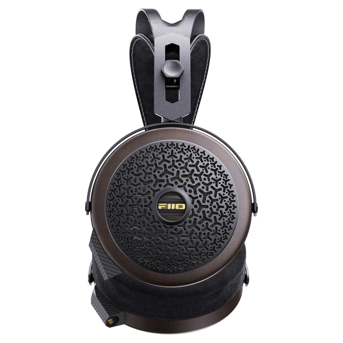 FiiO FT15 earcup detail with 101mm planar driver grille