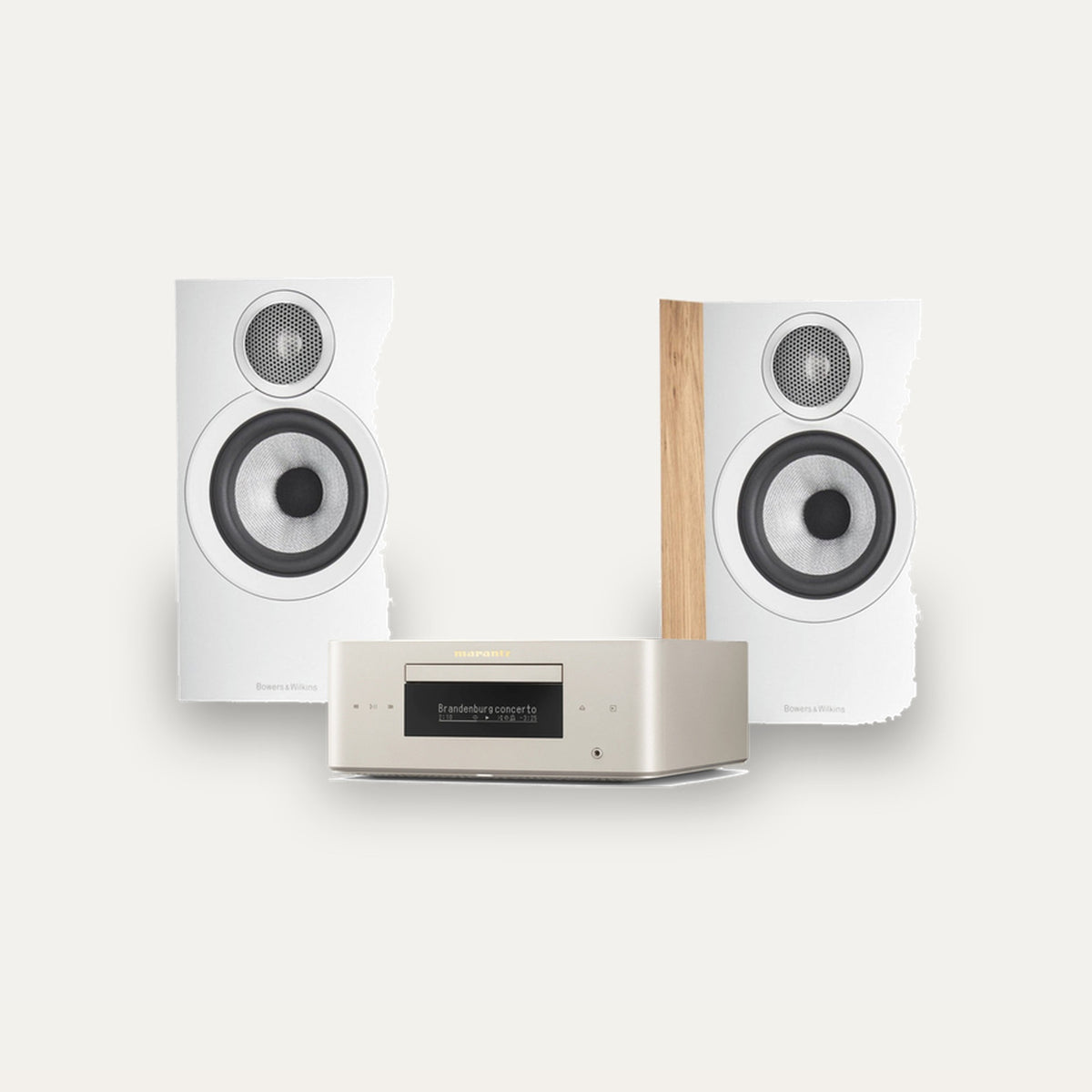 Marantz MCR 60n + Bowers & Wilkins 607 S3 Hi-Fi System – Marantz Finish Marantz Champagne, Speaker Finish Oak