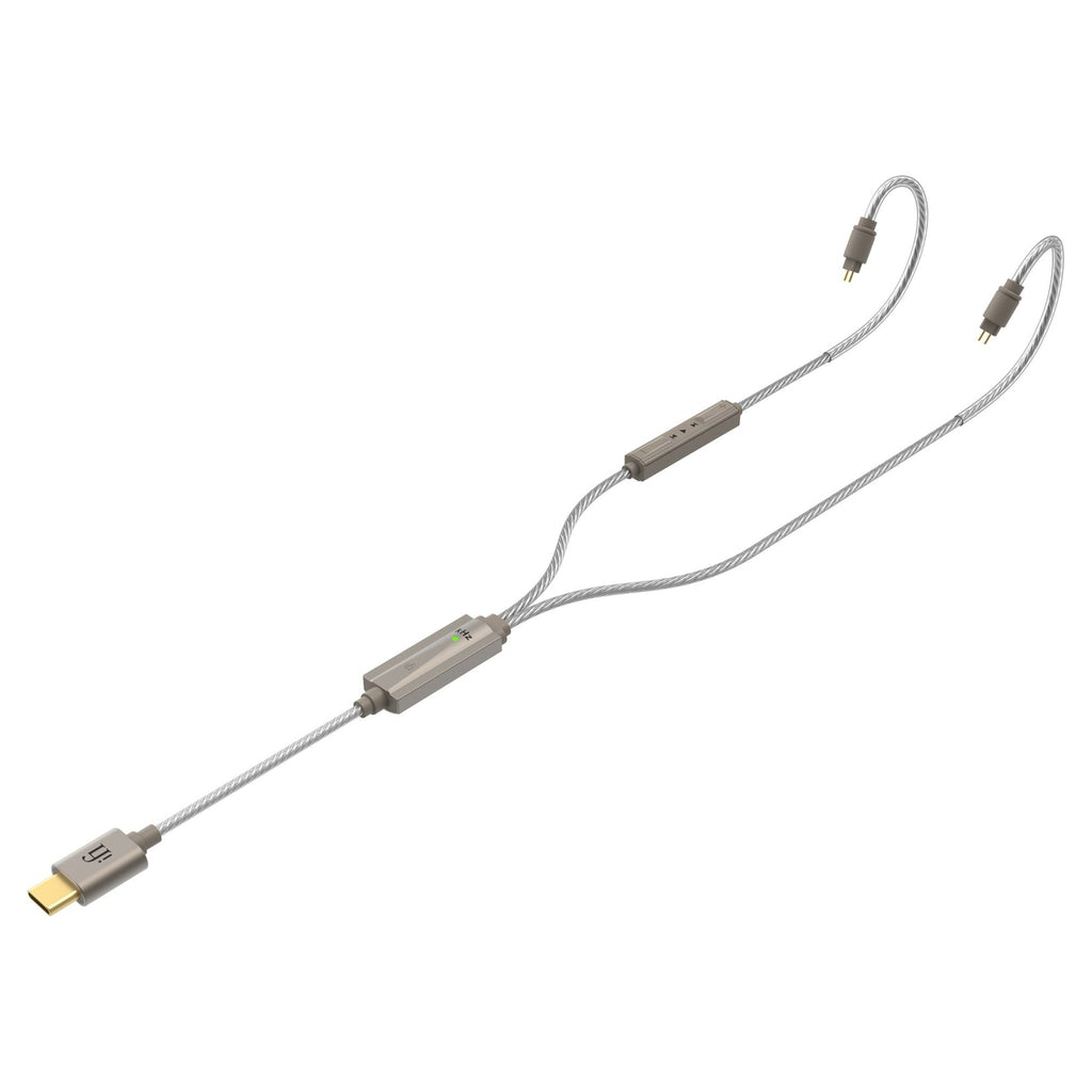 iFi Audio GO cable, angled view of the inline DAC housing
