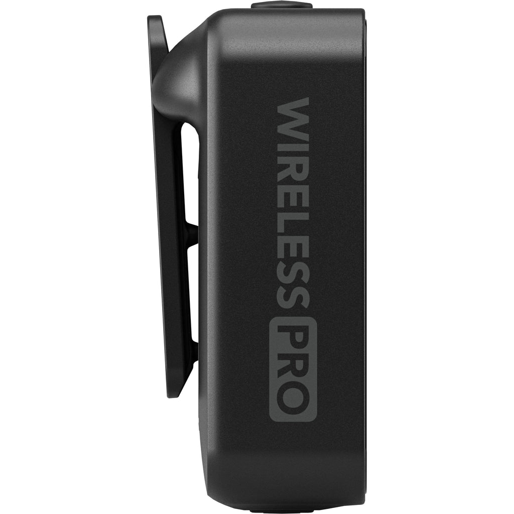 Rode Wireless PRO wireless microphone system, transmitter angle with clip