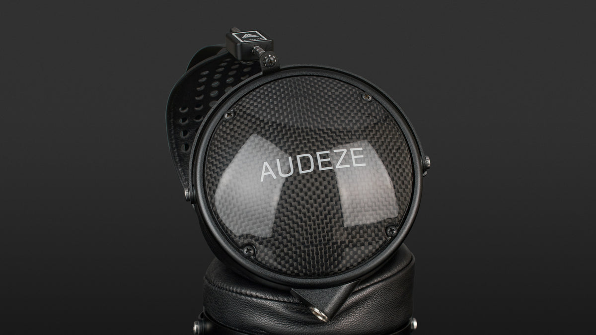 Audeze LCD-XC Creator Package studio headphones with leather-free ear cushions, black and silver design for professional audio use.